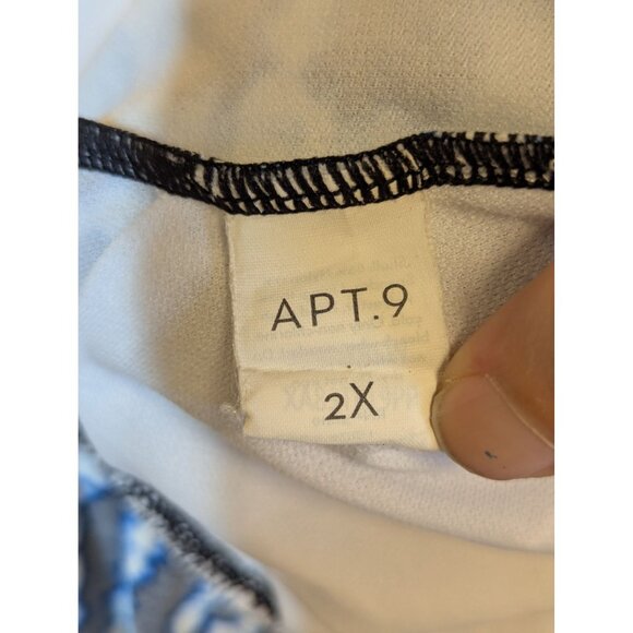 Womens APT.9 Blue & White Printed Tankini Top With Lattice Back Straps - Picture 3 of 3